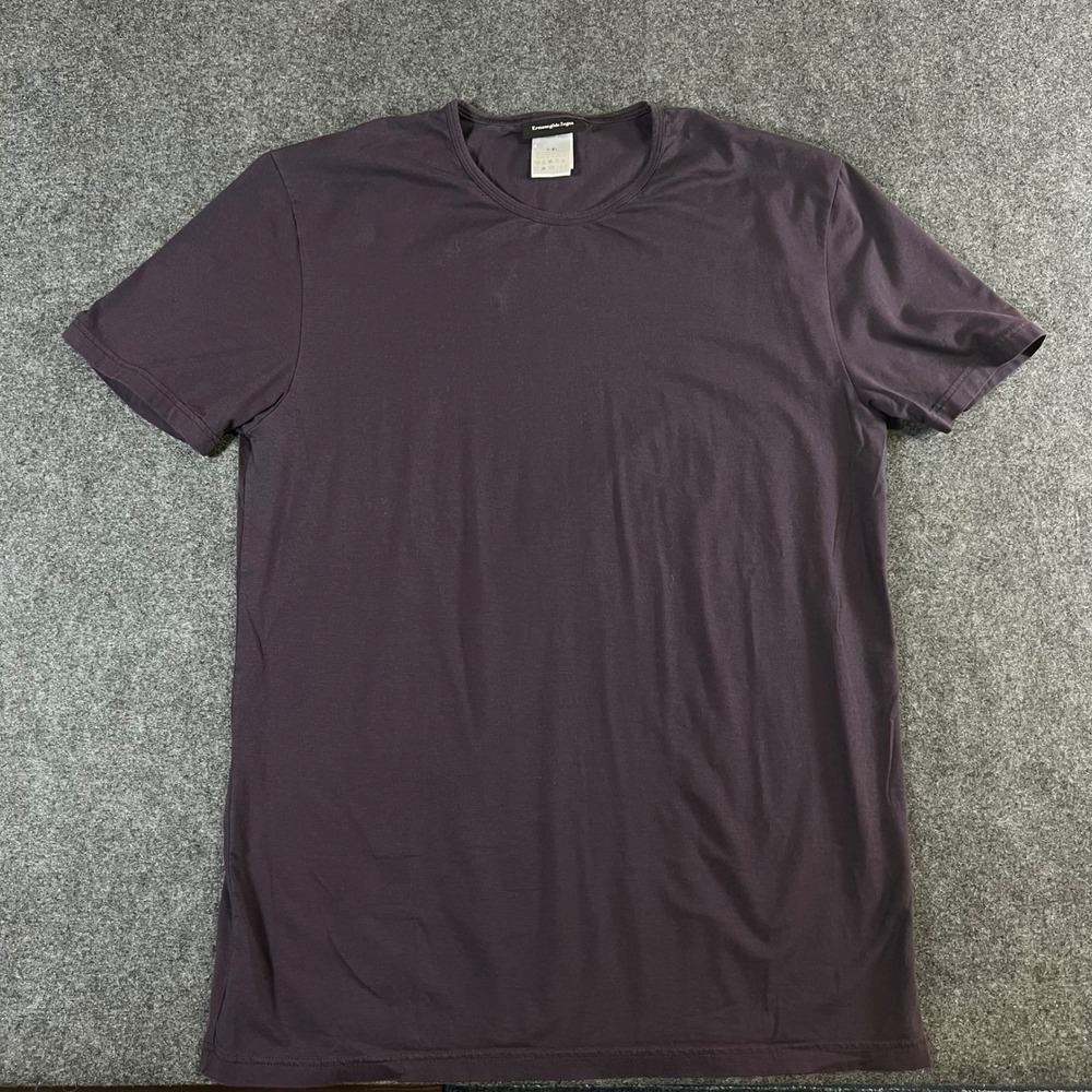 Ermenegildo Zegna Mens XL Plum Purple Cotton Stretch T-Shirt VZE13436C